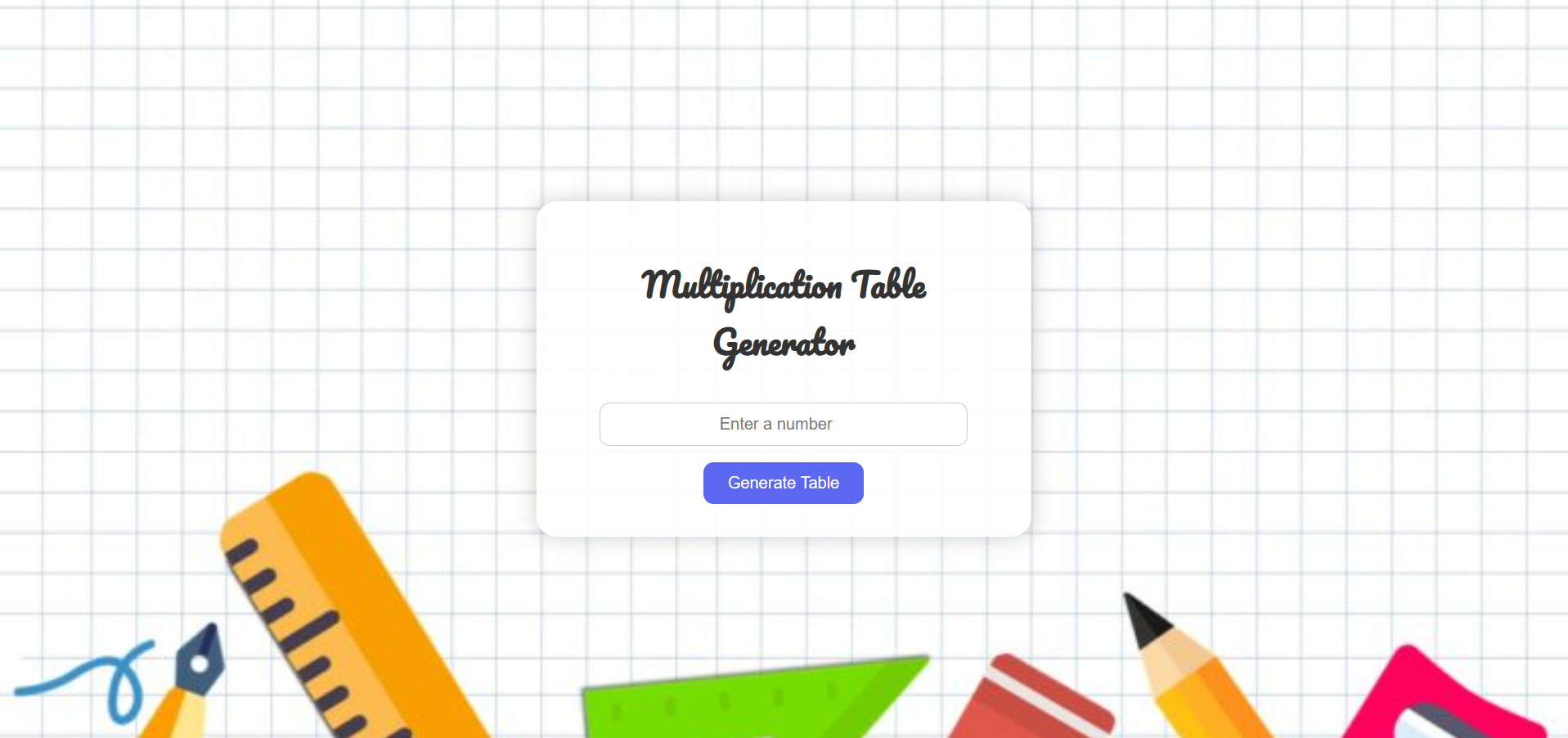 Multiplication Table Generator